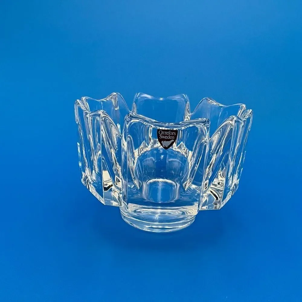 VINTAGE ORREFORS Swedish Crystal Corona Bowl